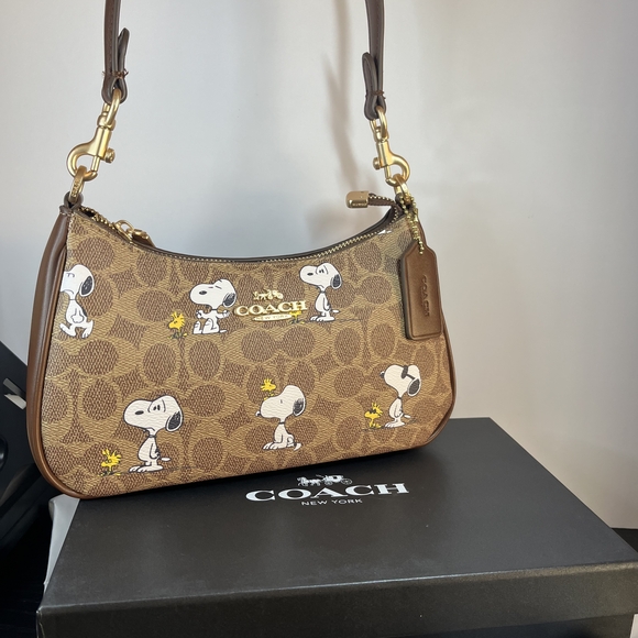 Coach Handbags - Coach Brown Snoopy Print Women's Bag